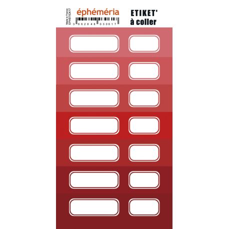 Stickers Etiquettes Ephemeria Nuances de Rouge