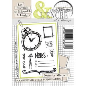 Planche de tampons clear « Notes By Micowel » L’Encre et L’Image