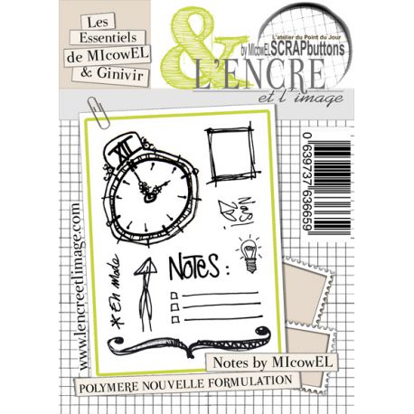 Planche de tampons clear “Notes By Micowel” L’Encre et L’Image