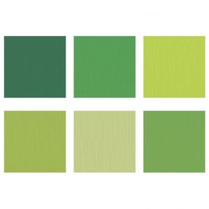 Lot de 24 Cardstock Unis – 6 Coloris – Nuance de vert