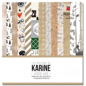 Collection Woodland Les Ateliers de Karine 6 feuilles + 1 calque imprimé