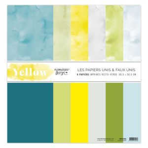Kit de 6 papiers unis Yellow Florilèges Design