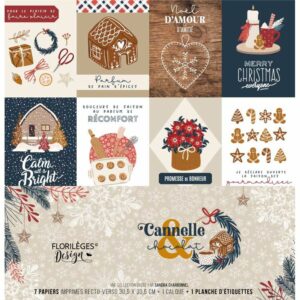 Kit papiers imprimés CANNELLE & CHOCOLAT Florilèges Design