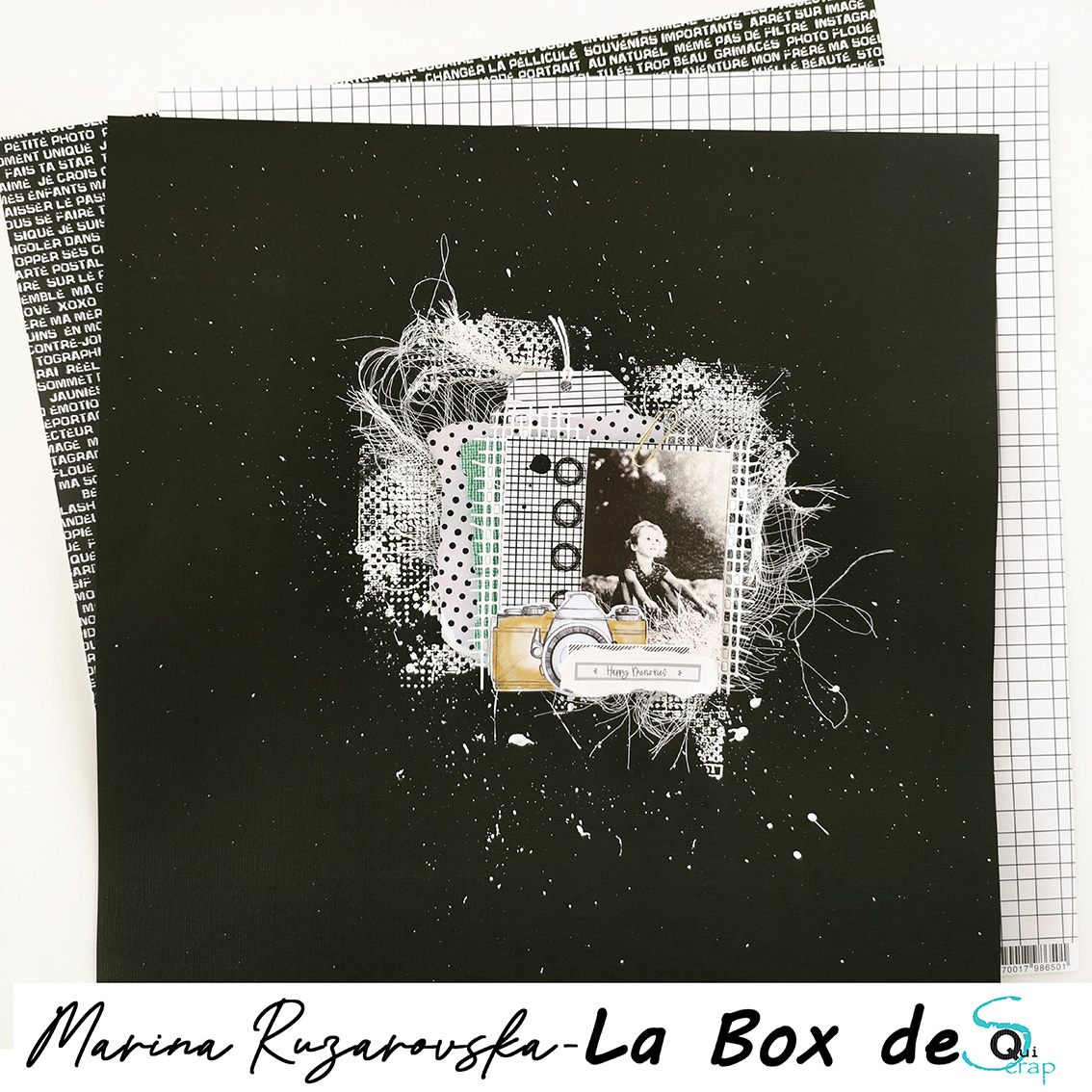 You are currently viewing Tuto n°1 pour la Box de Juillet 2022 par Marina Ruzarovska: La Page de scrap sur fond noir