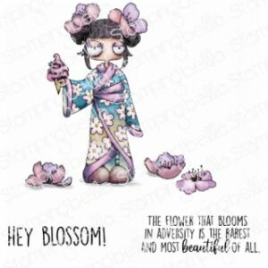 Tampons ODDBALL CHERRY BLOSSOM RUBBER STAMP (INCLUDES 2 SENTIMENTS) Stamping Bella