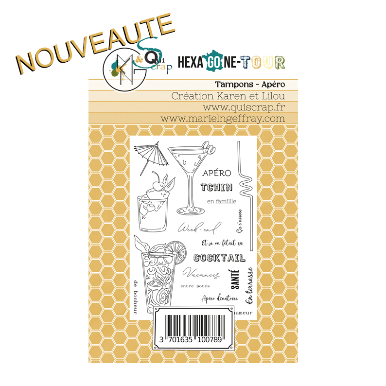 Tampons – Apéro  – Collection HEXAGONE Tour – Quiscrap