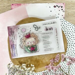 Tampons clear – Doudou lion – HORS SERIE DOUDOULAND LES ASTROS – Chou and flowers