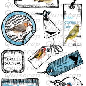 Planche de dies-cut – En un battement d’aile – Quiscrap