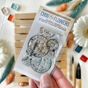 Tampons CLEAR A8 Fond timbre – Souvenirs d’été – Chou & Flowers