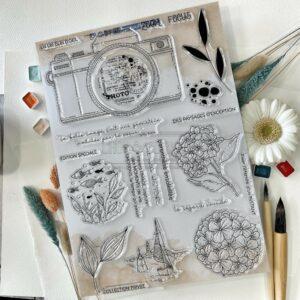 Tampons CLEAR A4 Appareil Photo – Souvenirs d’été – Chou & Flowers