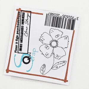 Tampon clear – Fleur à tige psychédélique – Quiscrap