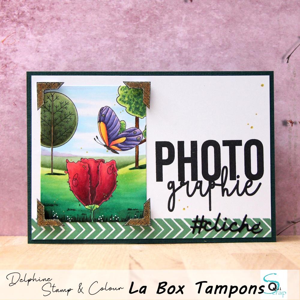 You are currently viewing La carte « mise en scène » de Delphine avec la Box tampons d’Août 2024