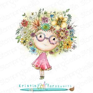 Tampon – LUNETTES Flower power – Stamping Bella