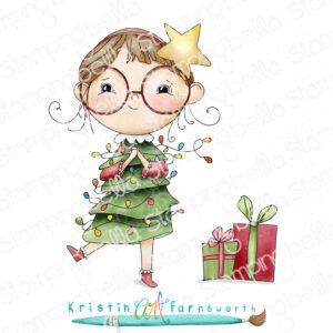 Tampon – LUNETTES Christmas girl – Stamping Bella