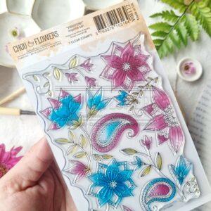 Tampons A6 Imprimé sari – Collection VIBRATIONS – Chou & Flowers