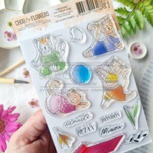 Tampons A6 Les chatons yoga – Collection VIBRATIONS – Chou & Flowers