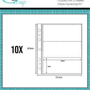 Lot de 10 pochettes A5 – 15,1x 18,9 cm (3 cases) – Quiscrap