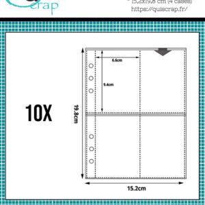 Lot de 10 pochettes A5 – 15,2×19,8 cm (4 cases) – Quiscrap