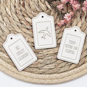 Embellissements – 3 étiquettes de voyage – Quiscrap