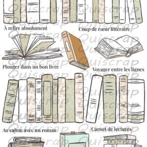Planche de Dies-cut – Ma bibliothèque – Quiscrap