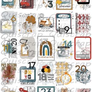 Planche de Dies-cut Les jours d&rsquo;Avent… By Quiscrap (Version 2025)