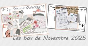 Lire la suite à propos de l’article Les Box de Novembre 2025