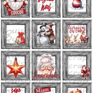 Planche de Dies-cut – Les cadres de Noël – Quiscrap