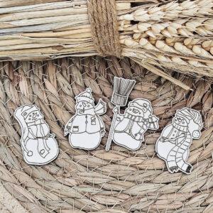Embellissements – 4 bonhommes de neige – Quiscrap