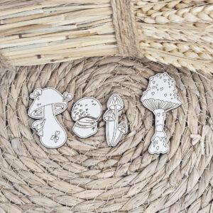 Embellissements – 4 champignons – Quiscrap