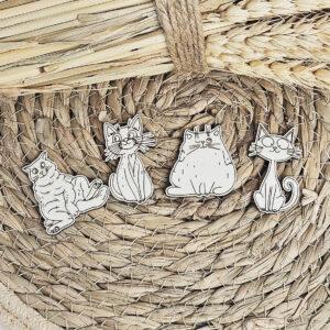 Embellissements – 4 chats – Quiscrap