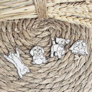 Embellissements – 4 chiens – Quiscrap