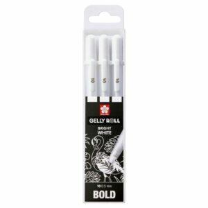 Lot 3 Stylos Gel Blanc – SAKURA – épaisseur 0.5mm 10