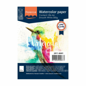 Florence • Papier Aquarelle 300g Lisse A6 Blanc 20x