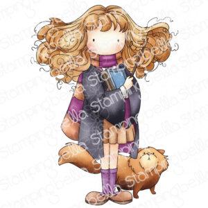 Tampon – TINY TOWNIE WITCH IN TRAINING WITH CAT – Stamping Bella