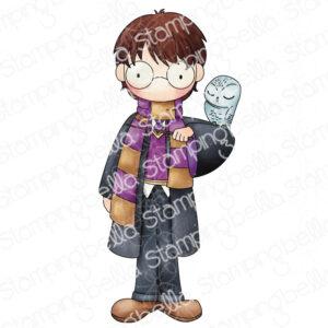 Tampon – TINY TOWNIE WIZARD IN TRAINING WITH OWL – Stamping Bella
