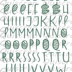 Planche de Dies-cut A5 – Alphabet #34 – Quiscrap
