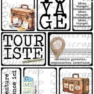 Planche de Dies-cut A4 – Les cartes voyage – By Quiscrap