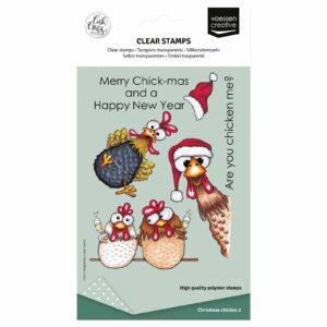 Tampons clear – Christmas chicken 2 – Vaessen Créative